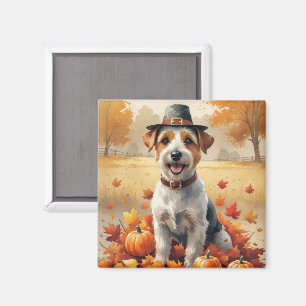 Aimant Biewer Terrier en automne Feuilles d'Action de grâ