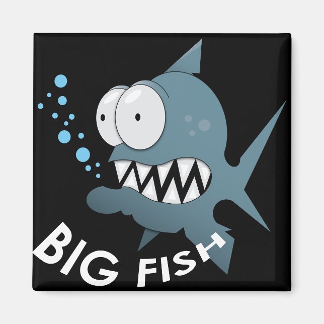 Aimant Big Fish - 2 pouces Carré magnétique  (Devant)