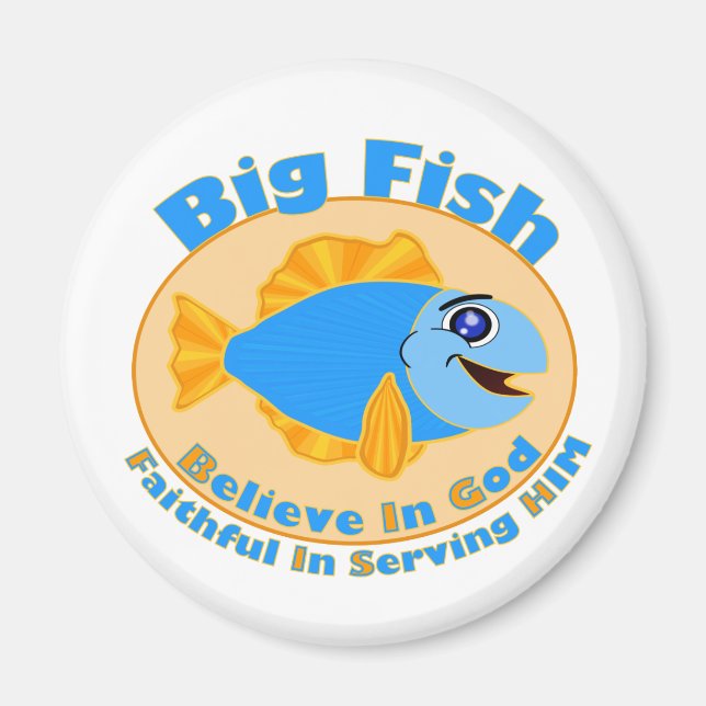 Aimant Big Fish Croyez en Dieu (Devant)