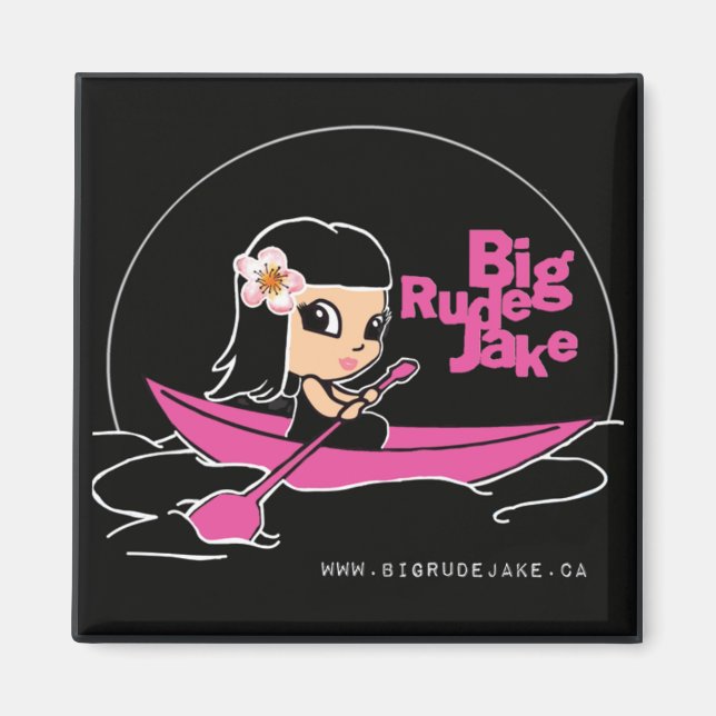 Aimant Big Rude Jake : Une fille en canot rose (Devant)