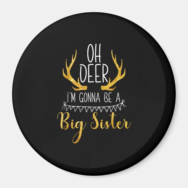 Aimant Big Sister Oh Deer Baby Announcement Cute Style  (Devant)