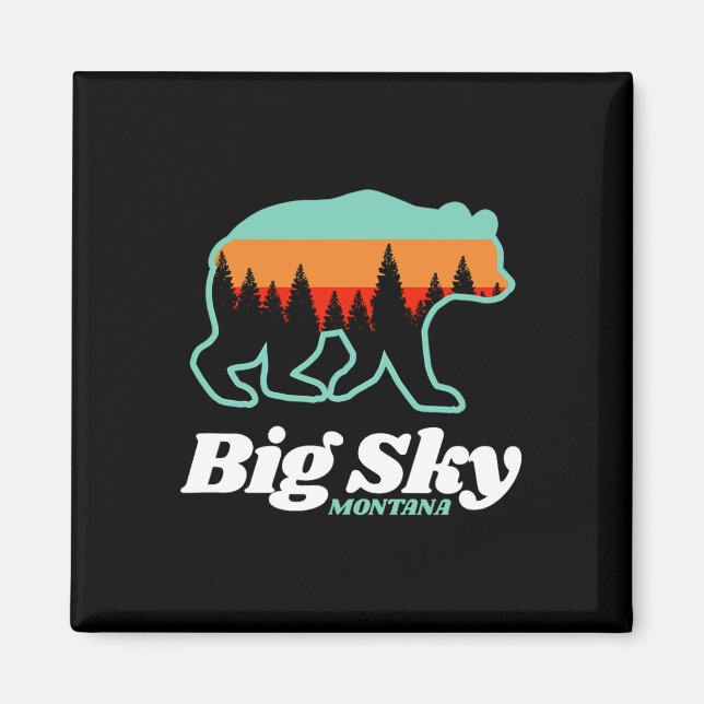 Aimant Big Sky Montana Ski Snowboard Ours (Devant)