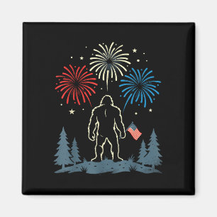 Aimant Bigfoot 4 juillet drapeau américain feux d'artific