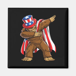 Aimant Bigfoot 4 juillet Sasquatch Drapeau Américain