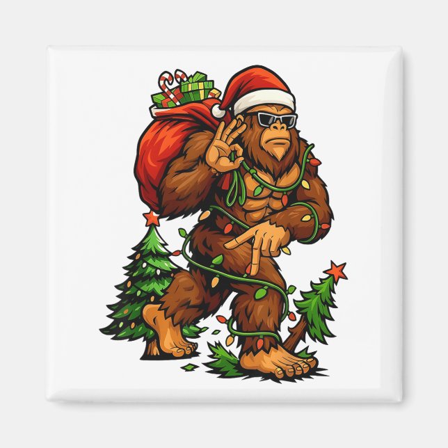 Aimant Bigfoot 67 Christmas Tree Lights Xmas Men Sasquatc (Devant)