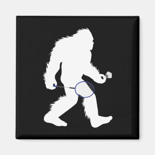 Aimant Bigfoot Badminton Player Sasquatch Shuttle