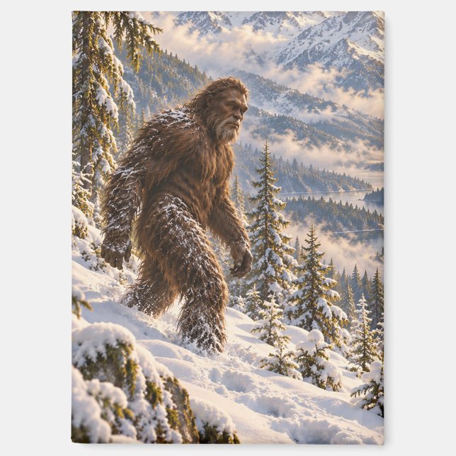 Aimant Bigfoot de l'hiver profond (Recto)