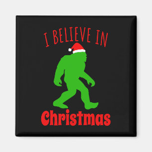 Aimant Bigfoot drôle Je crois en Noël