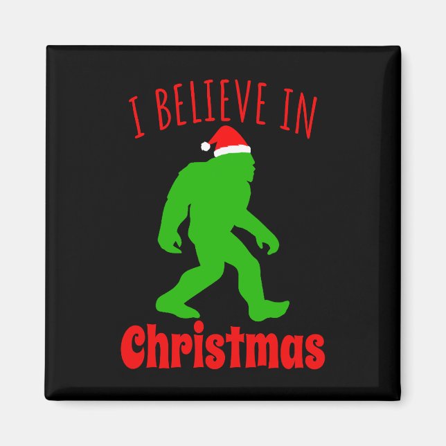 Aimant Bigfoot drôle Je crois en Noël    (Devant)