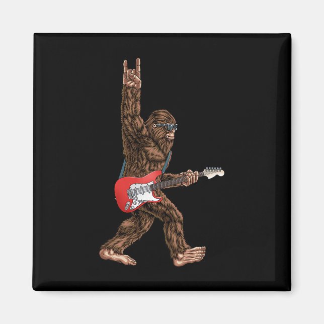 Aimant Bigfoot Jouant Un Rock De Guitare Électrique Sur S (Devant)
