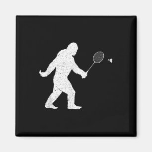 Aimant Bigfoot Jouer Volant de badminton drôle Badminton
