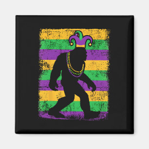 Aimant Bigfoot Mardi Gras Sasquatch Drôle Hommes Enfants