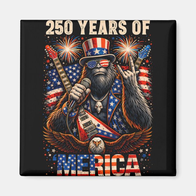 Aimant Bigfoot Merica Rock 4 juillet Aigle 250 Ans (Devant)