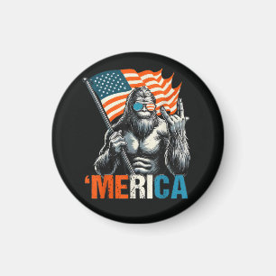 Aimant Bigfoot Merica Rock Drapeau Américain
