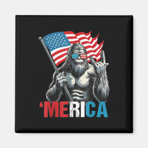 Aimant Bigfoot Merica Rock Drapeau Patriotique Américain
