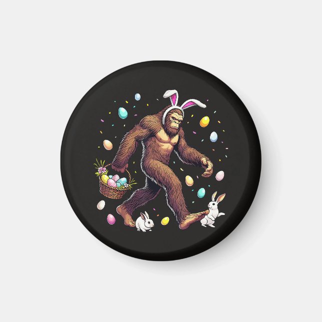 Aimant Bigfoot Pâques Jour Drôle Sasquatch (Devant)