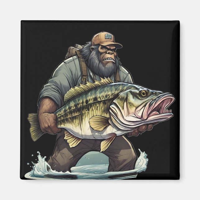 Aimant Bigfoot Pêche basse Poisson Sasquatch Yeti Yeti da (Devant)