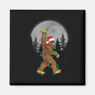 Aimant Bigfoot Père Noël Feux d'arbre de Noël Funky Noël