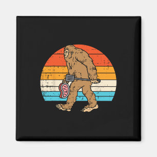 Aimant Bigfoot Sasquatch Bbq Retro Byrbecue Grilling Men
