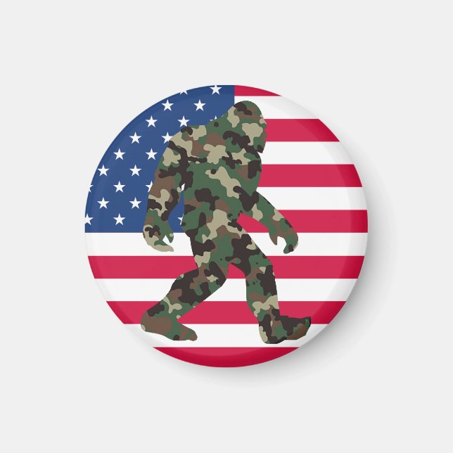 Aimant Bigfoot Sasquatch Camouflage (Devant)