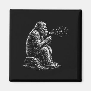 Aimant Bigfoot soufflant les vœux de pissenlit vintage sa