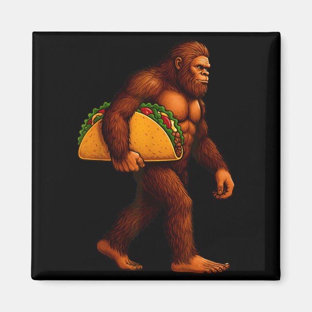Aimant Bigfoot Taco Sasquatch Walking Taco Funny Shirt Me (Devant)