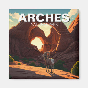 Aimant Bighorn Sheep Moab Utah Arches National Park