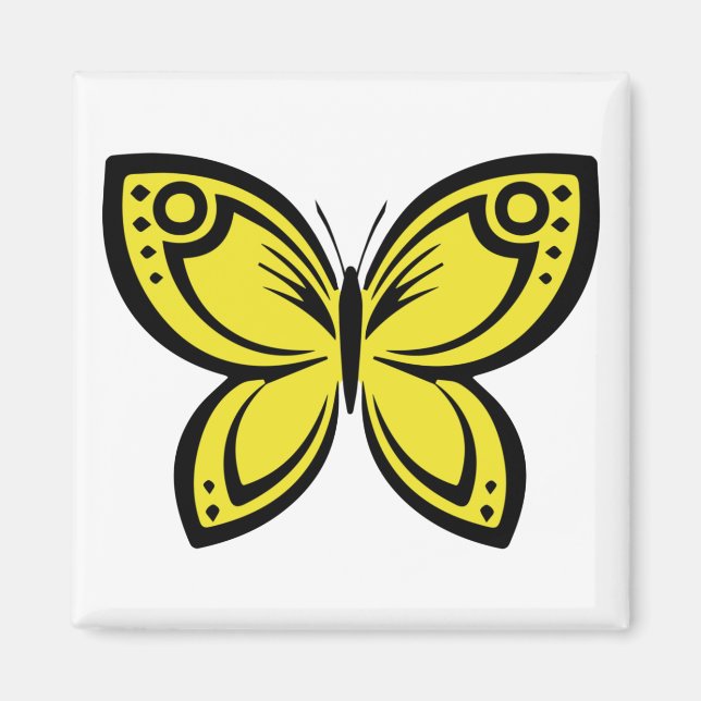 Aimant Bijoux papillons - Jaune (Devant)