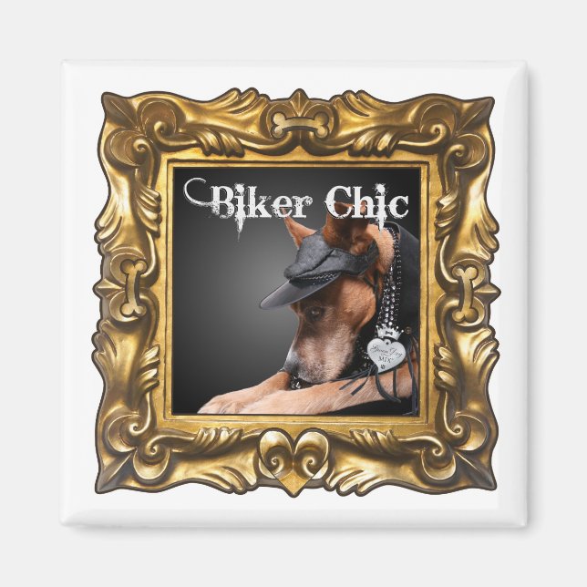Aimant "Biker Chic" pour améliorer votre réfrigéra (Devant)