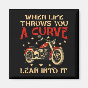 Aimant Biker Quand La Vie Vous Jette Une Courbe Moto Homm