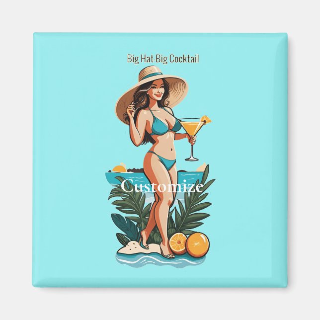 Aimant Bikini Babe Big Casquette - Big Cocktail Thunder_C (Devant)