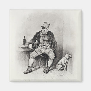 Aimant Bill Sykes et son chien, de 'Charles Dickens : UN