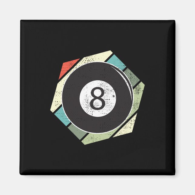 Aimant Billard 8 Ball Retro Love Pour Le Billard Sport (Devant)
