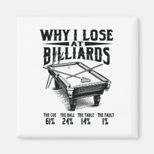 Aimant Billard drôle Pourquoi je perds chez Snooker Billi