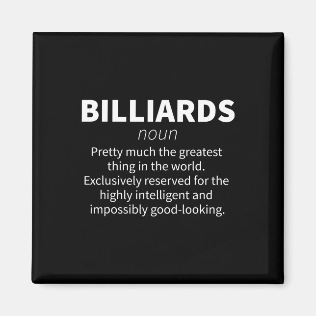 Aimant Billard Funny Définition Pool Snooker Player Gif (Devant)