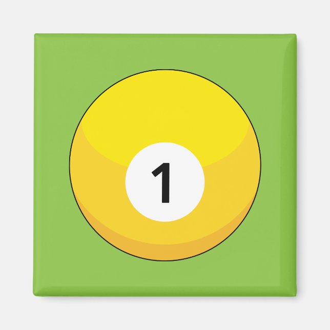 Aimant Billard jaune numéro un (Devant)