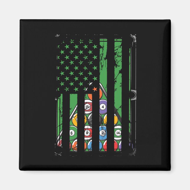 Aimant Billiard Rack Américain Drapeau Billiard Joueur S (Devant)