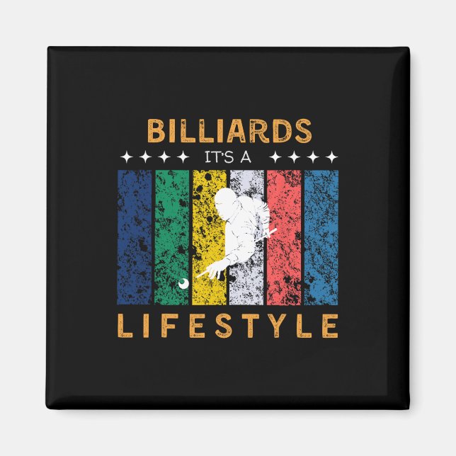Aimant Billiards Son Un Style De Vie Drôle Tee - Joueur D (Devant)