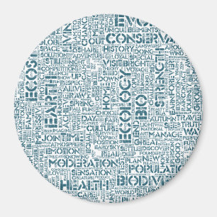 Aimant Bio Nuage de Mots Texte Motif Biodiversité