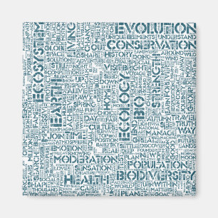 Aimant Bio Nuage de Mots Texte Motif Biodiversité