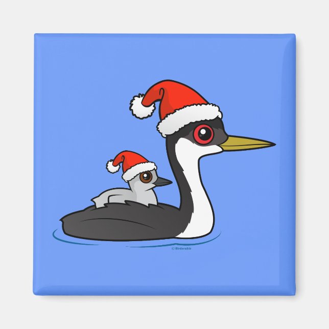 Aimant Birdorable Western Grebe Père Noël (Devant)