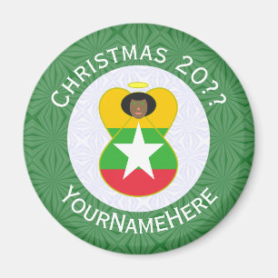 Aimant Birmanie Myanmar Drapeau Ange Noël Personnalisé 