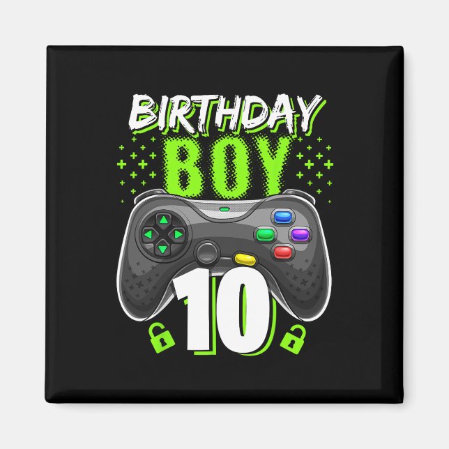 Aimant Birthday Boy 10 Video Game Controller 10e B (Devant)