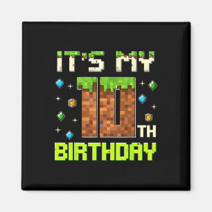 Aimant Birthday Boy C'est mon 10e anniversaire Gamer Pixe