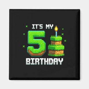 Aimant Birthday Boy Shirt C'est My 5th Birthday Funny Gam