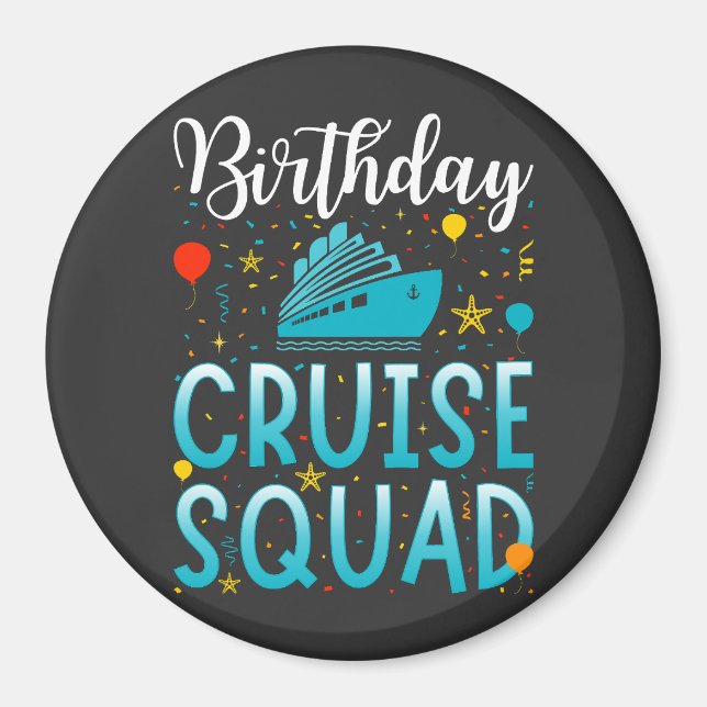 Aimant Birthday Cruise Squad Croisière Cercle de vacances (Devant)