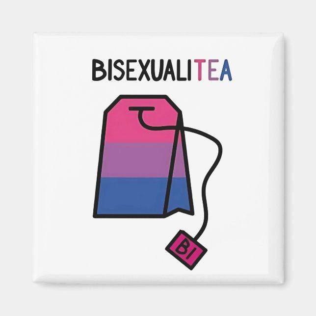 Aimant BisexualiTEA Bi Pride Drapeau Thé bisexuel (Devant)