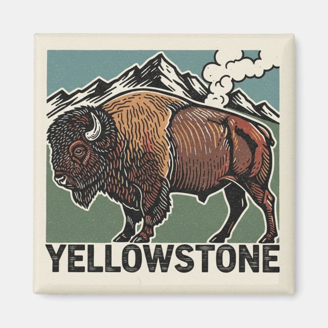 Aimant Bison du parc national de Yellowstone (Devant)