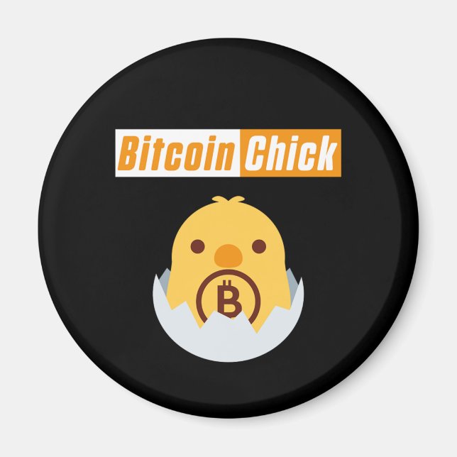 Aimant Bitcoin Chick Crypto BTC Cryptomonnaie Miner Cadea (Devant)