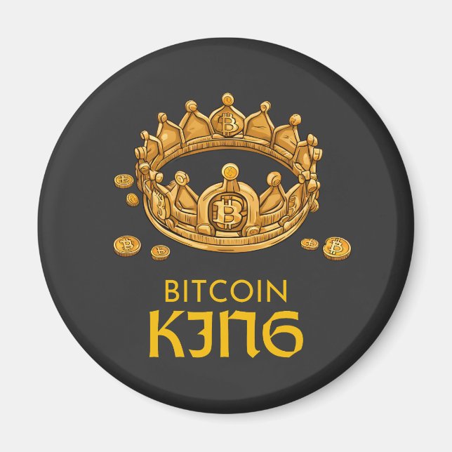 Aimant Bitcoin King Crypto King Fête des pères (Devant)